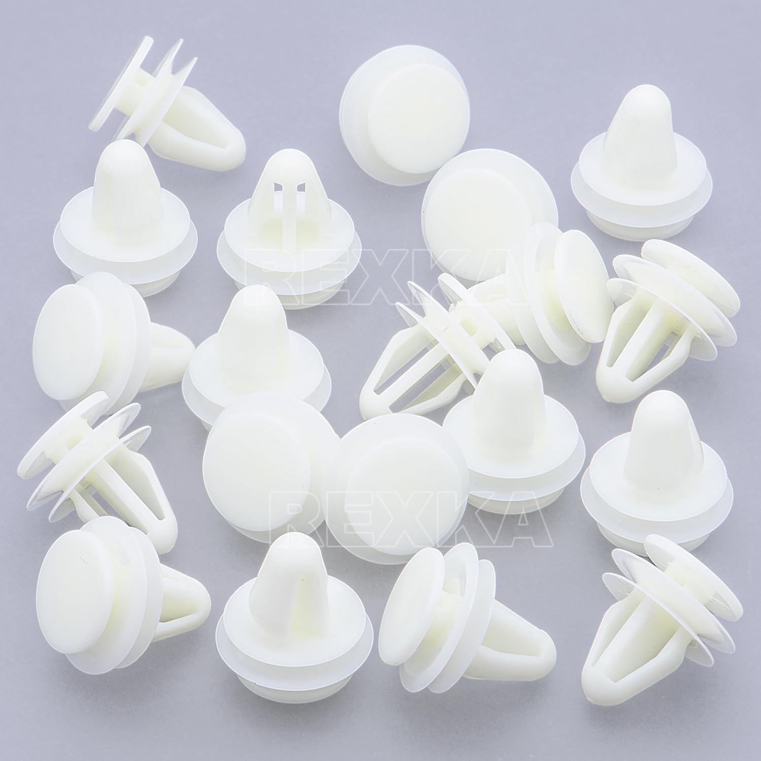 Rexka 20pcs Door Lining Trim Panel Retainer Clips Natural Nylon